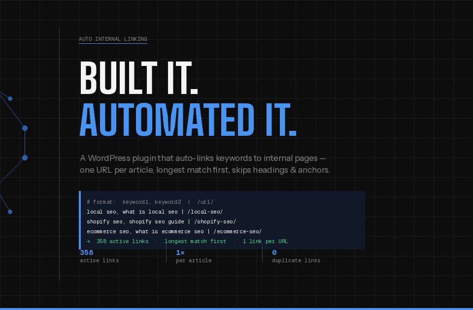 Customized autolink WordPress plugin
