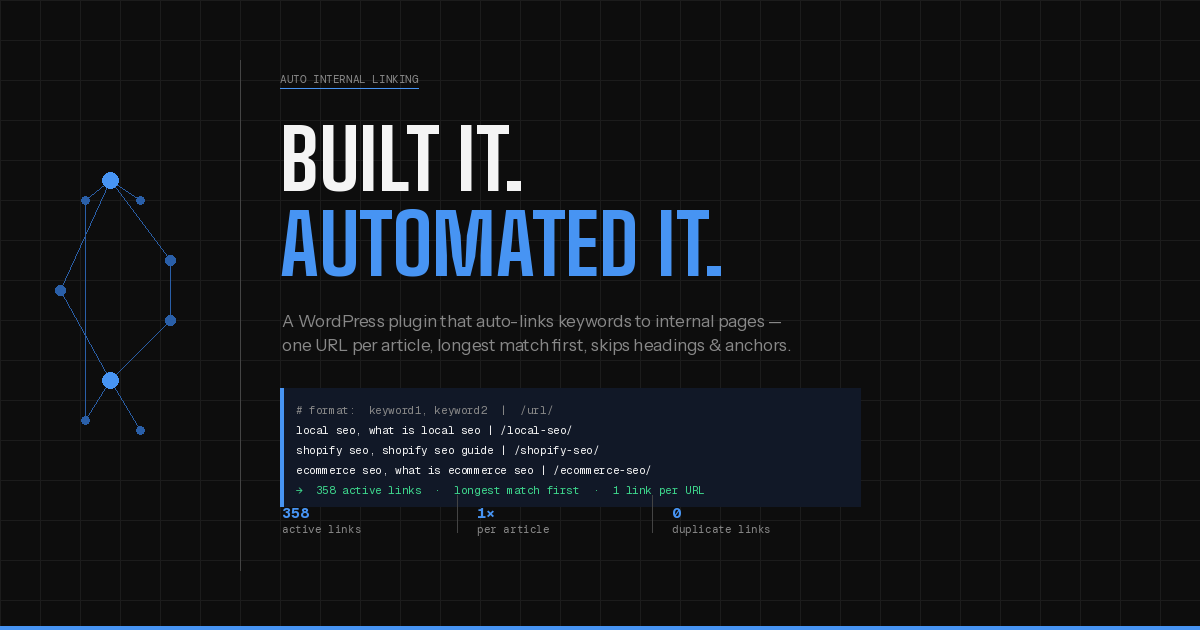 Customized autolink WordPress plugin