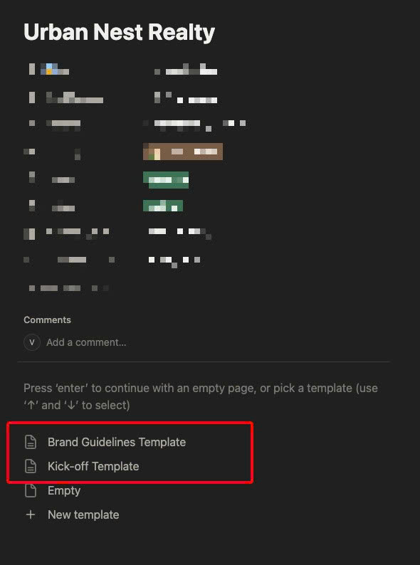 Built-in templates