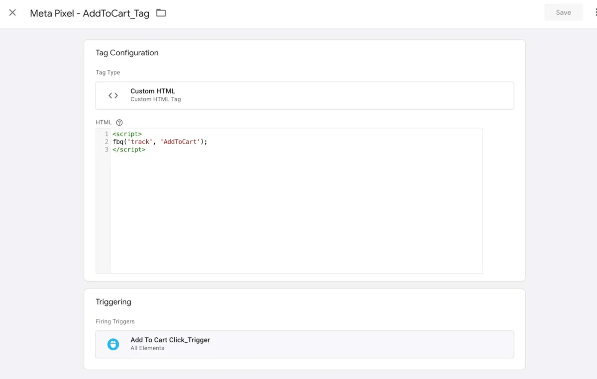 AddtoCart Meta Pixel