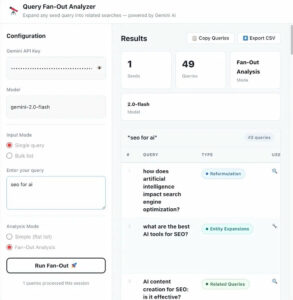 Quey Fan-out results