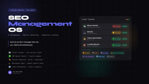 SEO Management dashboard